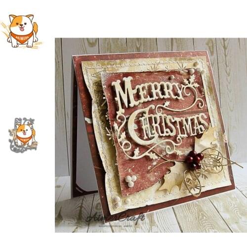 Merry Christmas Words Metal Cutting Dies Scrapbooking Stencil DIY Craft Embossing Die Cuts Card Making New Dies For 2019