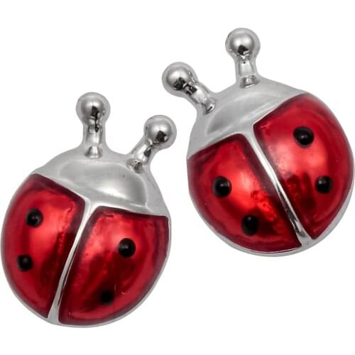YACQ 925 Sterling Silver Ladybug Stud Earrings Birthday Party Christmas Holiday Jewelry Gifts Women Girls Her Dropshipping HE29