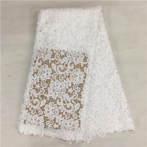 Silk Lace High Quality White Swiss Voile Cotton Guipure Cord African Lace Fabric For women dress party 5yd/lot Free Shipping