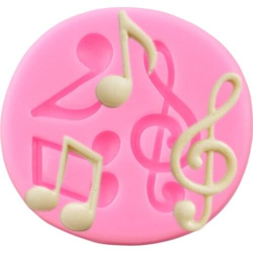 Music Notes Silicone Mold Baby Birthday Fondant Cake Decorating Tools Cupcake Topper Chocolate Gumpaste Mould Candy Clay Molds