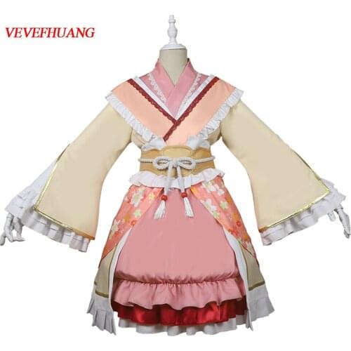 VEVEFHUANG Kосплей Princess Connect! Re:Dive Himemiya Maho Cosplay Costume Lolita Kimono Party Dress Uniform Full Set Halloween