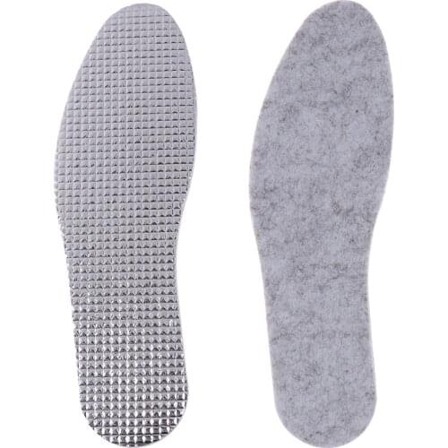 Felt Aluminum Foil Insoles For Winter Warm Comfortable Deodorant Insert For Men Women Sole Summer Cool Waterproof Wool Shoe Pads