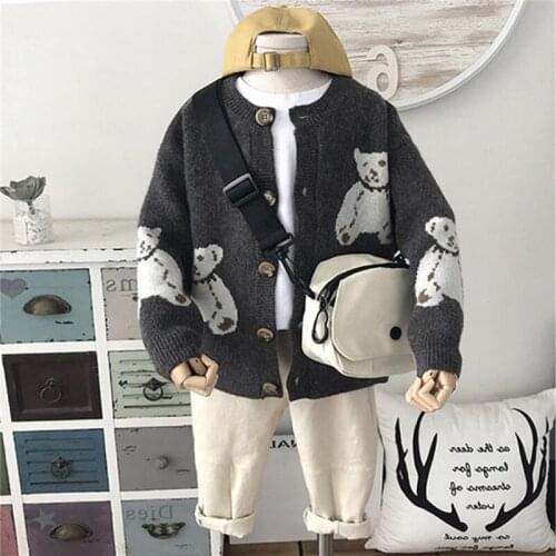 Boys Sweater Kids Outwear Tops Jackets 2021 Cardigan Fleece Thicken Warm Winter Autumn Costume Teenage Children Clothing