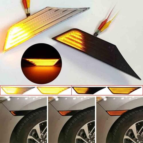 2Pieces Dynamic Blinker LED Side Marker Turn Signal Lights Indicator Repeater Lamps For Honda Civic 10th Gen 2016 2017 2018-2020