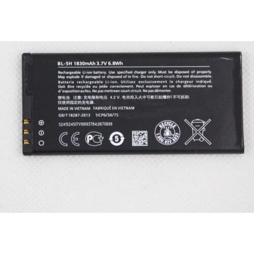 20pcs/lot Cell Phone Battery BL-5H 1830mAh For Nokia Lumia 630 Lumia630 RM-977 RM-978 Moneypenny RM 977 978 BL 5H