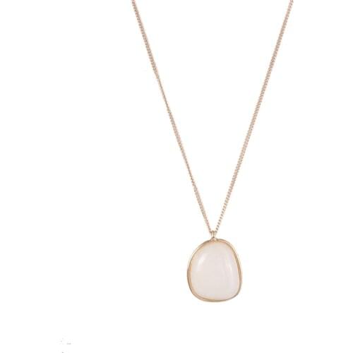 2020 Hot Selling Geometric Coloful Natural Stone Pendant Necklace Women Fashion High Quality Pendant Necklace Wholesale