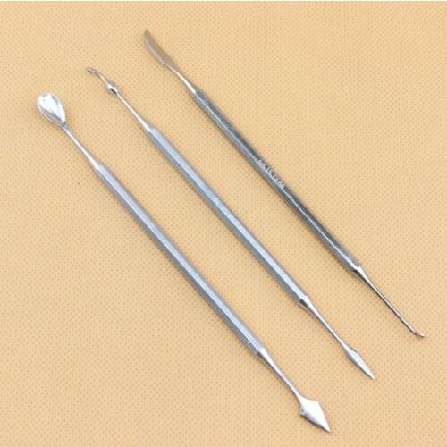 3pcs/set Dental Wax Scoop Sculpting knife Stainless Steel Double-Sided Clay Carving knife Dentist Tools Dental Pick Wax Tool
