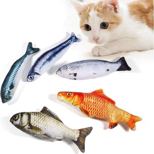3D Simulation Fish Plush Pet Toy Pillow Doll Funny Cat Kitten Fish Interactive Toy Molar Bite Toys Gifts Pet Products