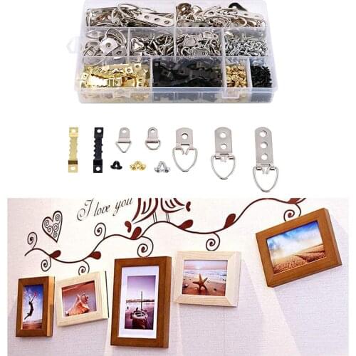 415 Pcs Assorted Picture ers Kit Frame ing Hooks Hardware with Hooks, Nails, Sawtooth, D Ring and Screw Eyes