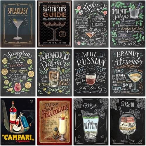 5D Diamond painting Blackboard text decor gift bar menu Full Square Diamond embroidery Cross stitch Full Round Diamond mosaic