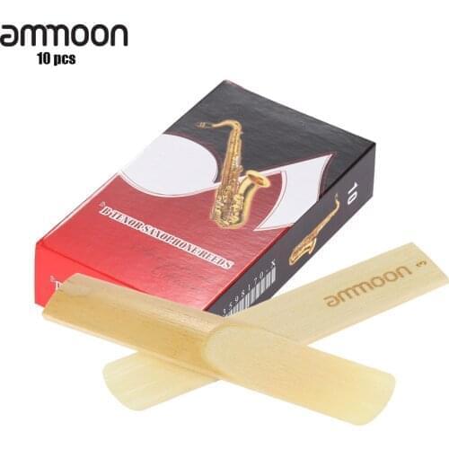 Ammoon 10-pack Pieces Strength 3.0 Bamboo Reeds for Bb Tenor Saxophone Sax Accessories