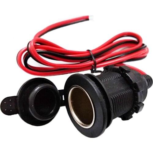 NCHTEK 12V~24V Car Charger Cord Female Cigar Cigarette Lighter Socket Jack RED & Black Connector Cable/Free Shipping/2PCS