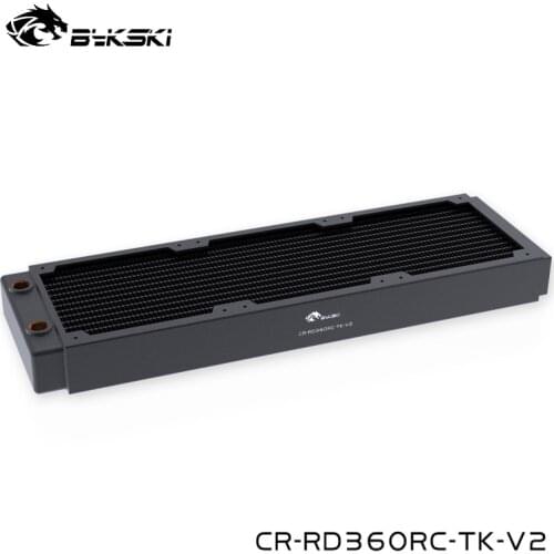 Bykski Black Water Cooling 360mm Copper Radiator,About 40mm Thickness ,Better For 12cm ,25mm Thick Fan,CR-RD360RC-TK-V2