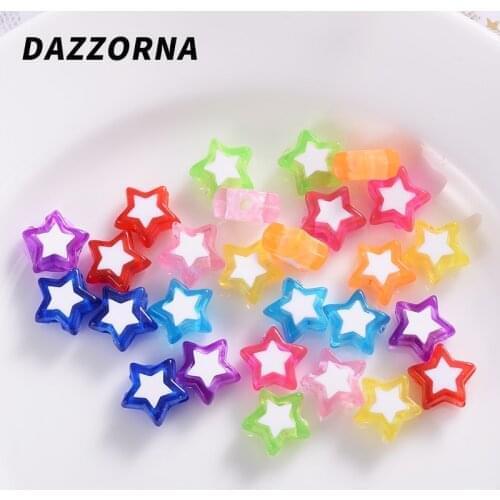 Color Five-Pointed Star Loose Beads Acrylic Beads for Diy Handmade Making Jewelry Making Bracelet Necklace Accessories