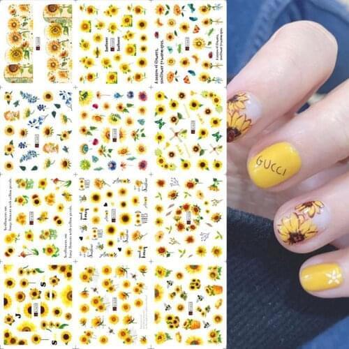 Manicure Nail Sticker flowers Chrysanthemum Plum blossom Safe Fadeless Smell-less Women Nail Art Stickers Decals Decoration