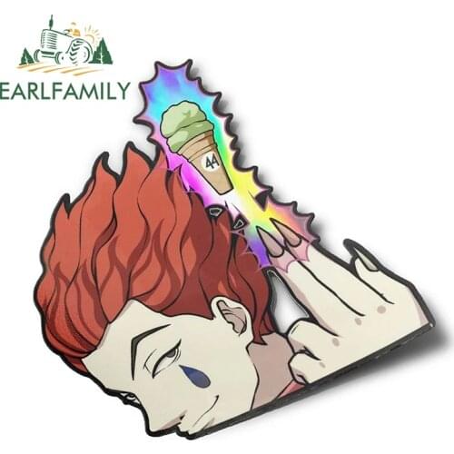 EARLFAMILY 13cm x 12.5cm Cartoon Anime Hisoka Peeker Car Stickers Vinyl JDM Graffiti Peeking Car Window No Reflective Decal