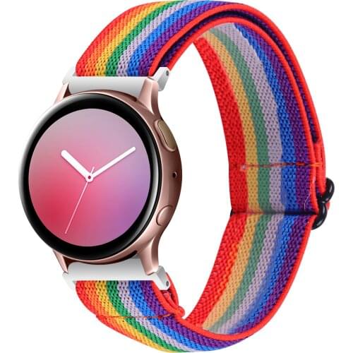 20mm Nylon Strap For Samsung Galaxy Watch 3 41mm Active 2 44mm 40mm Elastic Stretchy Loop Watchbands For Galaxy Watch 42mm Band