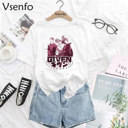 Janpan Style Given T Shirt Women Anime Yaoi Manga Music Graphic T Shirts Harajuku White Aesthetic Tee Shirt Femme Unisex Clothes