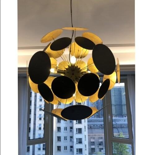 Living Room Series Modern Simple Fashion Flower Gold Foil Light Luxury Art Dandelion Chandelier
