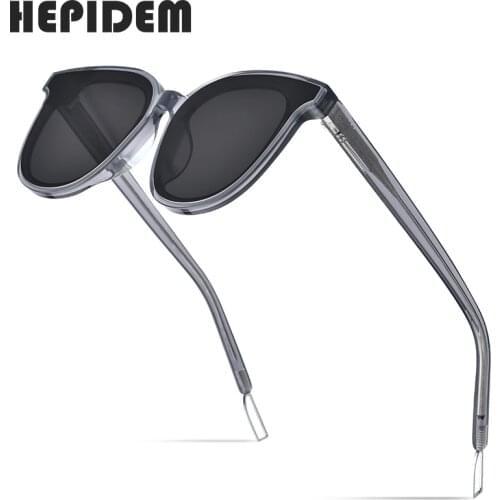 HEPIDEM 2020 New Acetate Round Sunglasses Retro Men Gentle Brand Design Sun Glasses for Women Vintage Mirrored UV400 gm Ma Mar