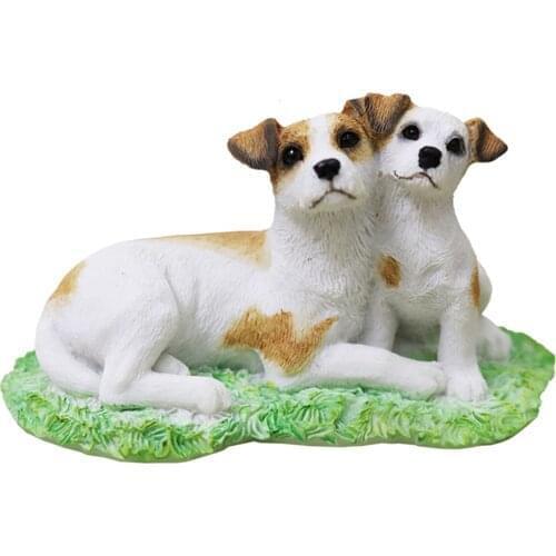 JJM Jack Russell Terrier Dog Pet Figure Canidae Animal Car Decor Collector Educational for Children Adults Kids Gift Toy Model