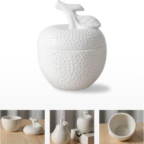 White Ceramic Electroplating Crafts Storage Box Candy Jar Decoration Home Jewelry Gift Decoration