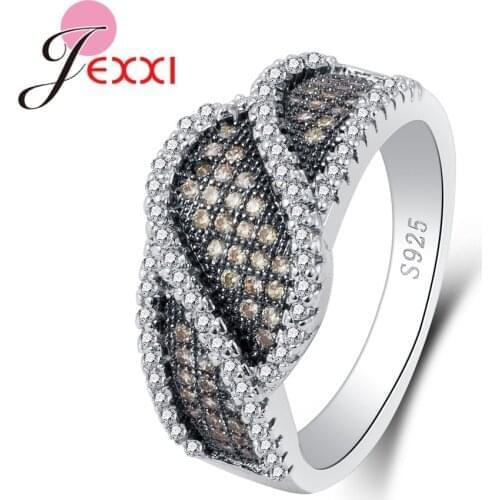 Romintic Luxury Blace Rings Cubic Zirconia 925 Sterling Silver Dance Party Fingers Jewelry Factory Price Big Promotions