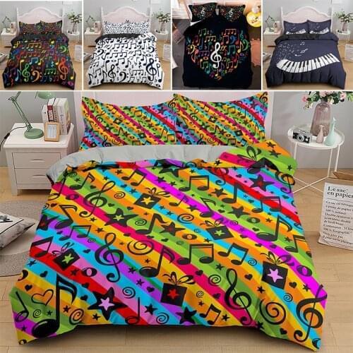 Psychedelic Music Symbol Bedding Set EU US AU UK Size Duvet Cover 2/3pcs Quilt Covers With Pillowcase Bedclothes Customize