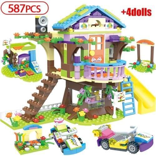 587pcs Emma Mia Tree House Adventure Camp Building Bricks For Friends Figure Bricks Educational Toys for Girls