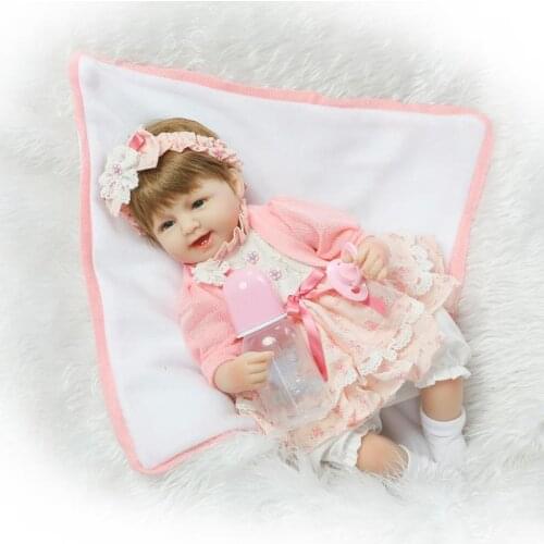 NPK Vinyl reborn babies 16inch silicone reborn baby dolls 42CM Lifelike born baby girl doll dolls for children Christmas Toys