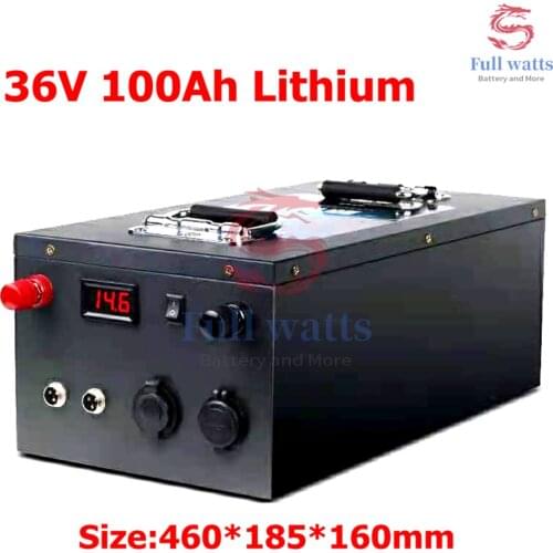 36v 100Ah Li-ion Lithium Ion Battery 3.7v for Power Boat Motor Solar Wind Energy UPS Solar Panel RV Room Car + 42v 10A Charger
