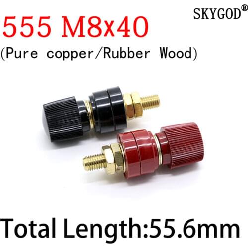 Copper 555 M8x40 Wire Binding Post Thread Screw Dia 8mm Lithium Battery Weld Inverter Clamp Power Supply Connect Terminal Splice