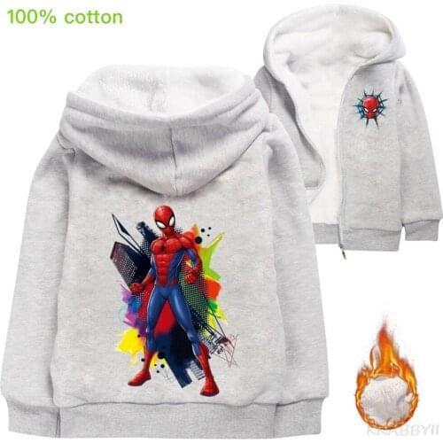 Disney Cardigan Zippered Heavy Coat Spiderman Fashion Winter Coat For Men And Women