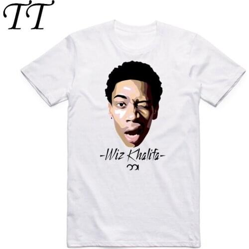 2019 Wiz Khalifa New Mens Art White Print T Shirt Short Sleeves O-Neck Streetwear Tshirt Summer Hipster Hip Hop Men Clothing