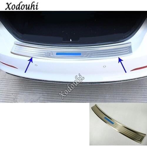 For Hyundai Elantra Avante 2016 2017 2018 2019 2020 Car Back Rear Pedal Door Scuff Plate Frame Outside Threshold Trunk Trim 1pcs