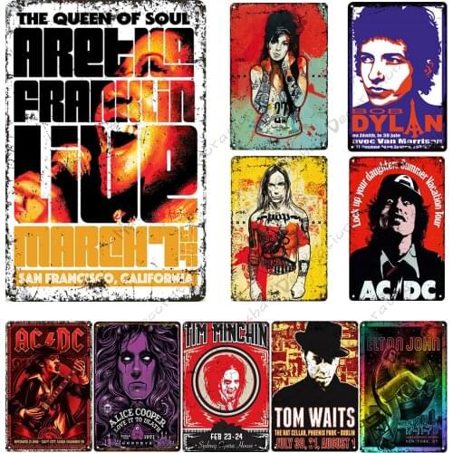 ROCK Wall Plate Metal Tin Sign Music Metal Vintage Poster Rusty Band Decorative Plate Club Pub Bar Home Wall Decor Metal Signs