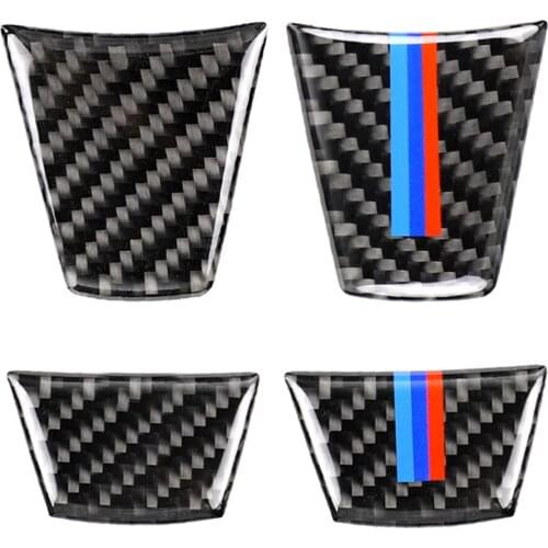 Fiber Car Steering Wheel Trim Sticker Genuine Carbon Outdoor Personal Car Parts Decoration for BMW E90 3 Series 05-12