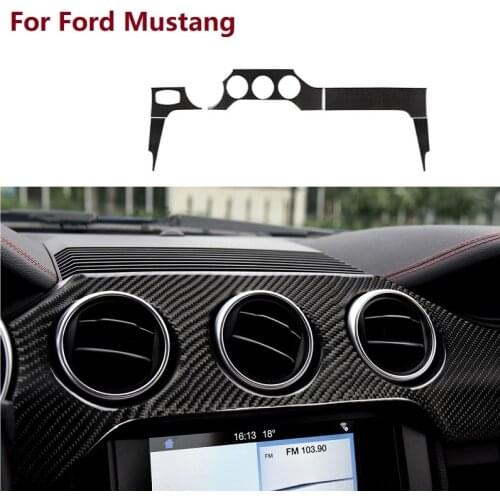 Carbon Fiber Car Interior Dashboard Panel Cover Trim For Ford Mustang 2015 2016 2017 2018 2019 Stylish Decorated
