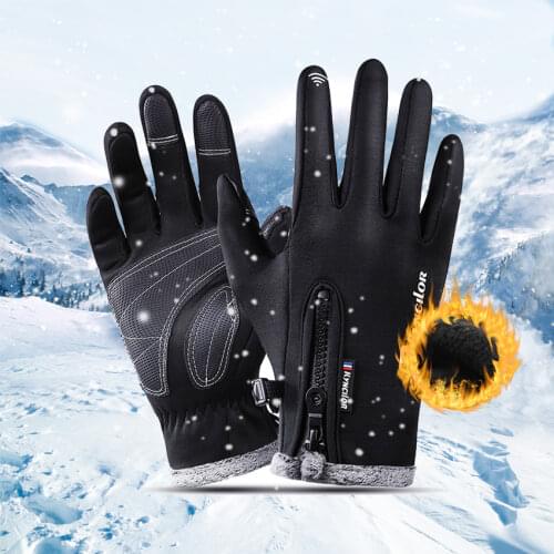 Autumn Winter Mens Gloves Skiing Waterproof Touch Screen Warm Gloves Outdoor Sports Riding Anti-slip Windproof Male Gloves New