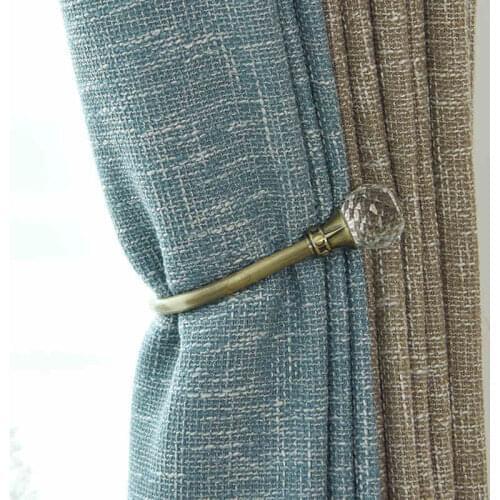 Europe 1 Pair U Shape Crystal Ball Curtain Hooks Wall Tiebacks Tassel Brush Hanger Coat Hat Hook Curtain Accessories Holdback