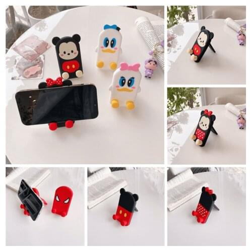 Disney Marvel Mickey Mouse Spider-man pvc Phone support bracket Cute portable mobile phone desktop base Decorative ornaments