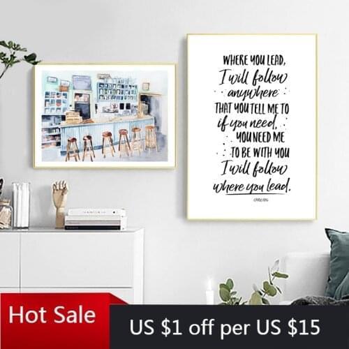 Prints Tv Show Poster Diner Interior Print Canvas Painting Wall Art Decor restaurant umbrella Kitchen Room Decor