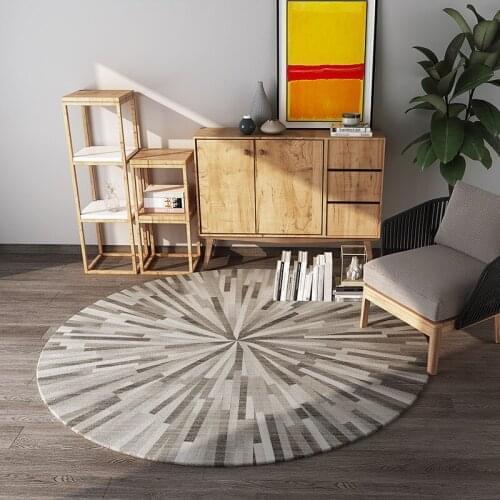 Nordic Modern Minimalist Round Carpet Thickened Rug Swivel Chair Hanging Basket Floor Mat Living Room Bedroom Study Decor