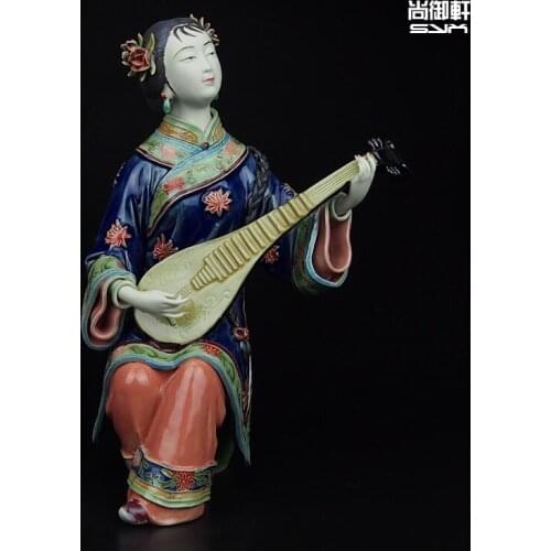 Shiwan doll master of fine ladies of ancient Pipa female characters decoration ceramic crafts Home Furnishing decoration