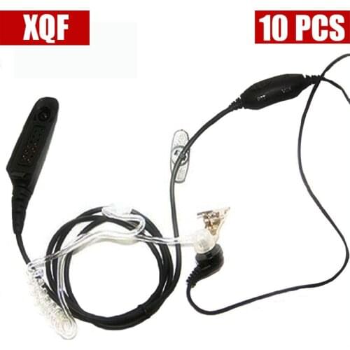 XQF 10PCS Voice control Clear Acoustic Tube Earpiece Headset For Motorola BR950 PR860 GP140 GP320 GP328 GP329 GP338 GP339 GP340