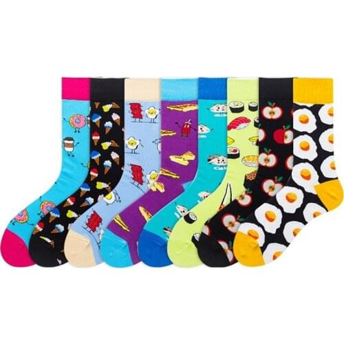 Peonfly Food Funny Sushi Apple Egg Crew New 2020 Autumn Winter Socks Men Happy Sock Casual Harajuku Dress Sokken