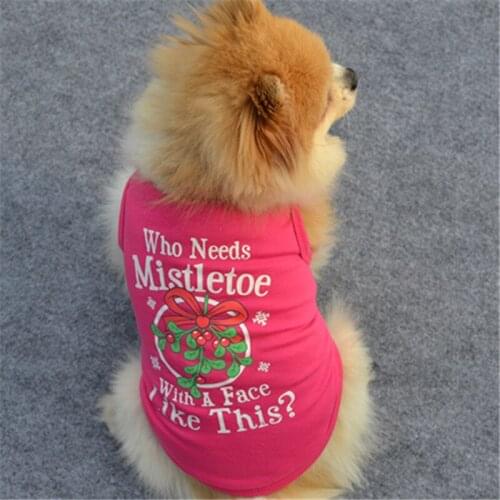 XS-L Christmas Dog Clothes Cute Pink Chihuahua Dog Clothes Soft Comfortable Puppy Summer Clothes Small Dog Accessories Cat Vest