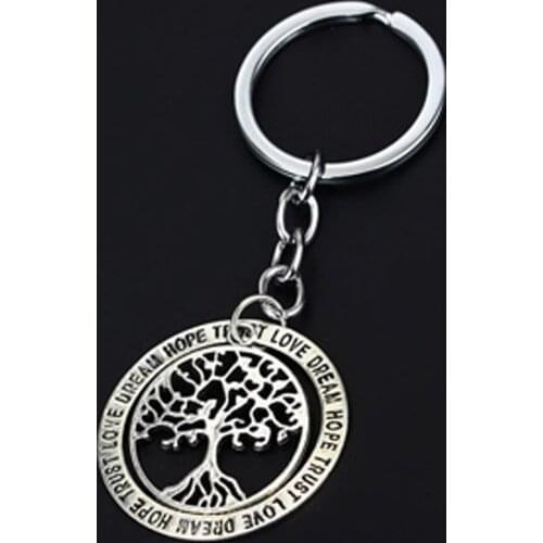 Bespmosp Charm Metal Hollow Tree Family Gifts Key Chains Vintage Keyrings Women Men Keychains Silver Plated Statement Pendant