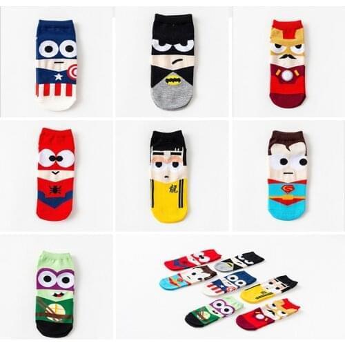 Women Socks Cartoon Universe Film Fashion Funny Cute Anime Women Cotton Socks Summer Breathable Soft Ankle Socks Christmas Gift
