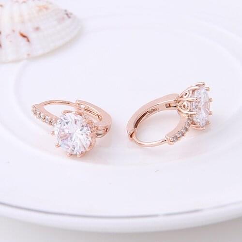 Solid 18K White Yellow Gold 0.5Ctw 5mm DF color Lab Grown Moissanite Diamond Earrings Engagement Wedding Earrings For Women